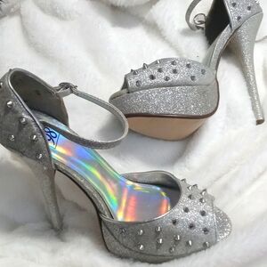 Silver Studded Heels